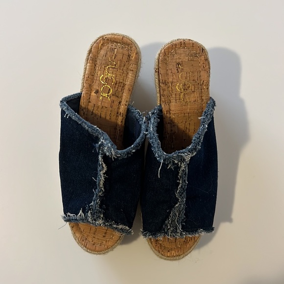 Sugar Helper Denim Flatform Wedge Espadrilles - Picture 3 of 7